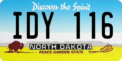 ND license plate IDY116