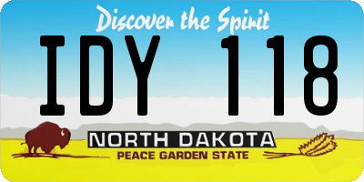 ND license plate IDY118