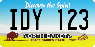 ND license plate IDY123