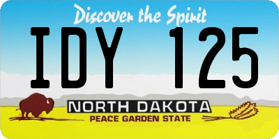 ND license plate IDY125