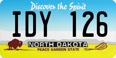 ND license plate IDY126