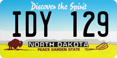 ND license plate IDY129