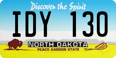 ND license plate IDY130