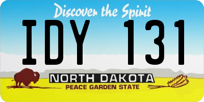 ND license plate IDY131