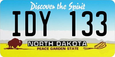 ND license plate IDY133