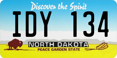 ND license plate IDY134