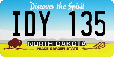 ND license plate IDY135