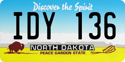 ND license plate IDY136