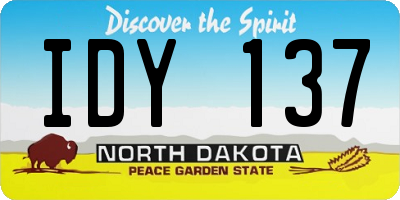ND license plate IDY137