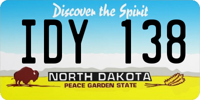ND license plate IDY138