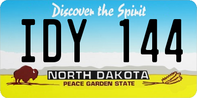 ND license plate IDY144