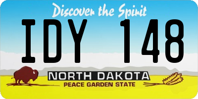 ND license plate IDY148