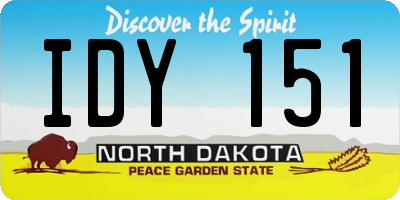 ND license plate IDY151