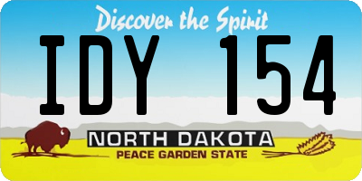 ND license plate IDY154