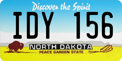 ND license plate IDY156