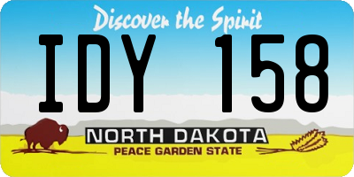 ND license plate IDY158