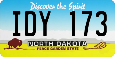 ND license plate IDY173