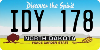 ND license plate IDY178