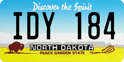 ND license plate IDY184