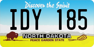 ND license plate IDY185