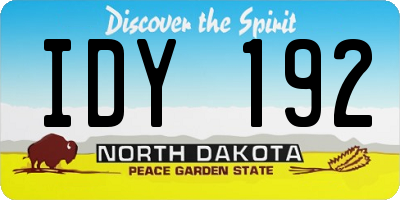 ND license plate IDY192