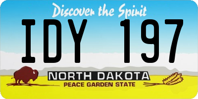 ND license plate IDY197