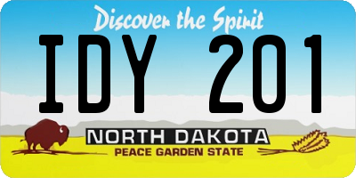 ND license plate IDY201