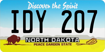 ND license plate IDY207
