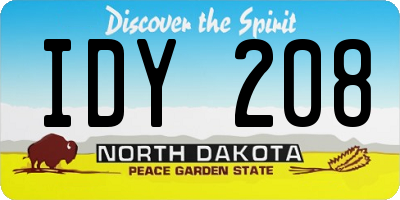ND license plate IDY208
