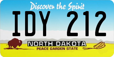 ND license plate IDY212