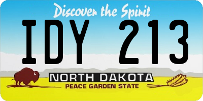 ND license plate IDY213