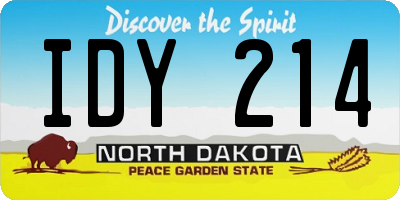 ND license plate IDY214
