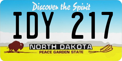 ND license plate IDY217