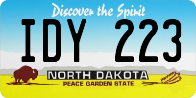 ND license plate IDY223