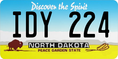 ND license plate IDY224