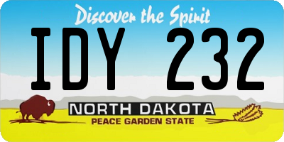 ND license plate IDY232