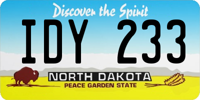 ND license plate IDY233