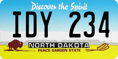 ND license plate IDY234