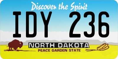 ND license plate IDY236
