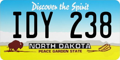 ND license plate IDY238