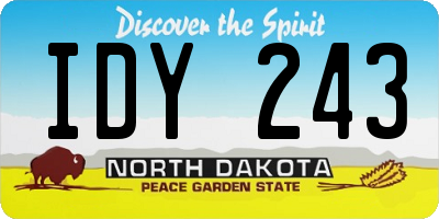 ND license plate IDY243