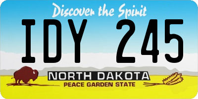 ND license plate IDY245