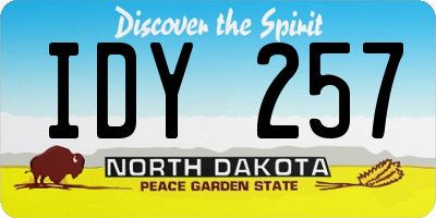 ND license plate IDY257