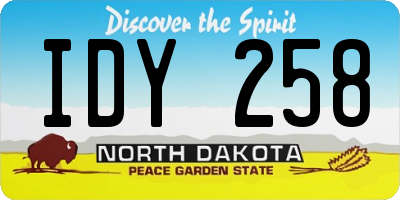 ND license plate IDY258