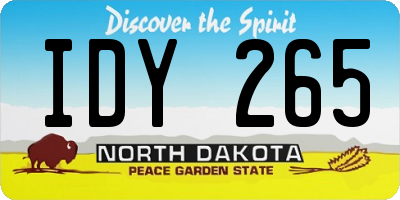 ND license plate IDY265
