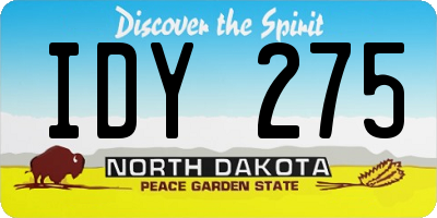 ND license plate IDY275