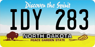 ND license plate IDY283