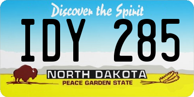 ND license plate IDY285