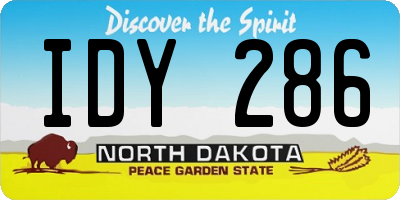 ND license plate IDY286
