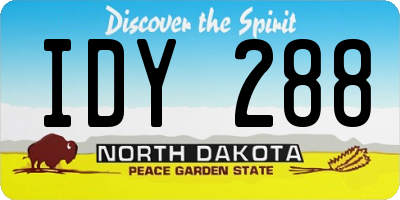 ND license plate IDY288